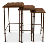 Croc Leather Nesting Tables Set 3 Side Tables LOOMLAN By Sarreid