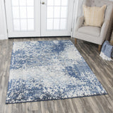 Cron Floral Blue Large Area Rugs For Living Room Area Rugs LOOMLAN By LOOMLAN