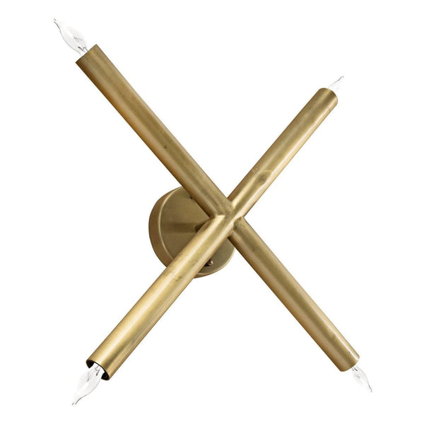 Cross Metal Sconce With Brass Finish Wall Sconces LOOMLAN By Noir