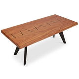 Cross Natural Solid Chamcha Wooden Rectangular Dining Table Dining Tables LOOMLAN By Urbia