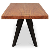 Cross Natural Solid Chamcha Wooden Rectangular Dining Table Dining Tables LOOMLAN By Urbia