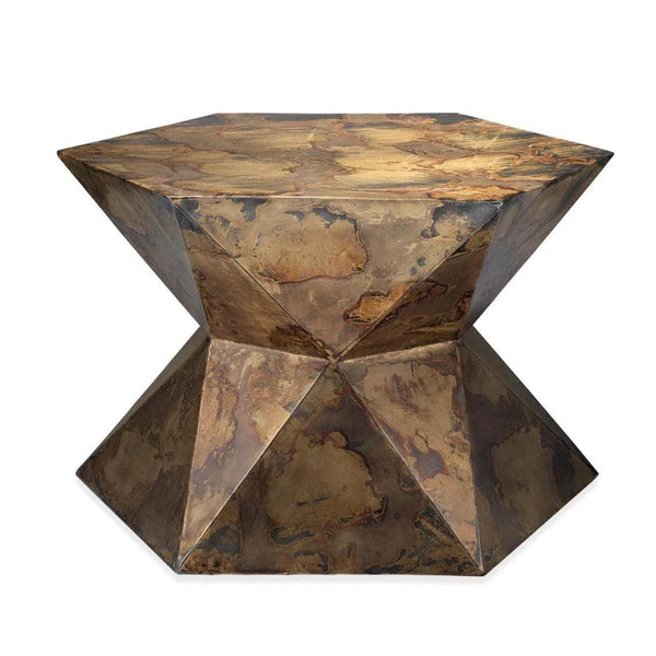 Crown Large Patina Metal Mid Century Modern Side Table Side Tables LOOMLAN By Jamie Young