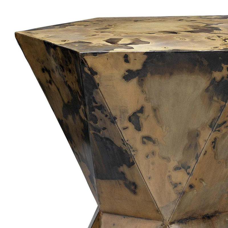 Crown Small Patina Metal Mid Century Modern Side Table Side Tables LOOMLAN By Jamie Young