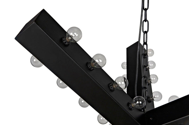 Cruzar Black Steel Light Chandeliers LOOMLAN By Noir