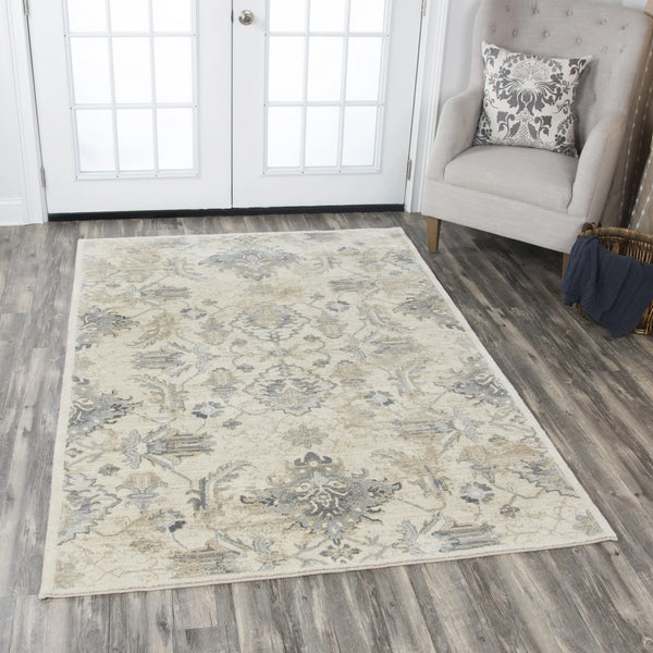 Crwt Floral Light Beige Large Area Rugs For Living Room Area Rugs LOOMLAN By LOOMLAN