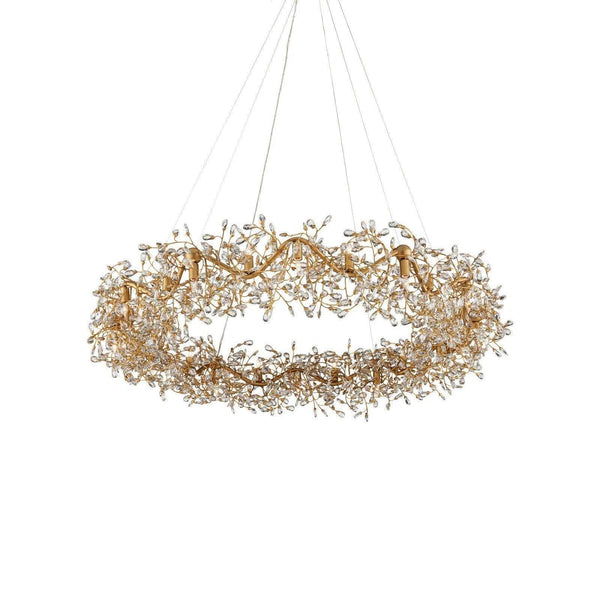 Crystal Bud Grande Ring Chandelier Chandeliers LOOMLAN By Currey & Co