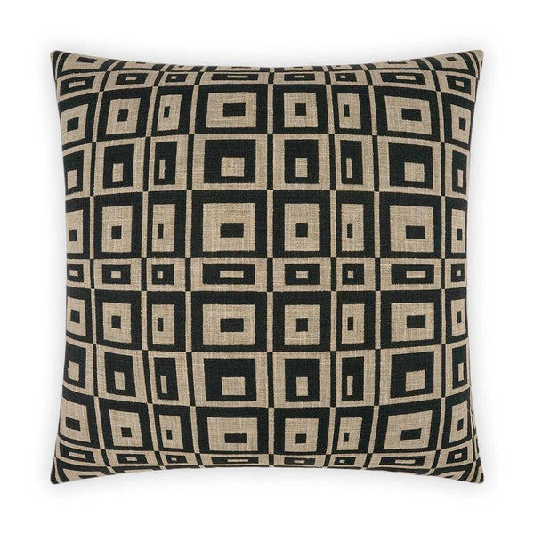 Cubic Raven Black Throw Pillow With Insert Throw Pillows LOOMLAN By D.V. Kap