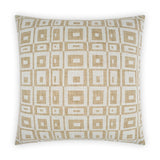 Cubic White Brown Throw Pillow With Insert Throw Pillows LOOMLAN By D.V. Kap