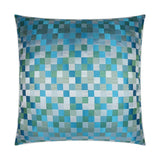 Cubit Aqua Plaid Check Blue Mist Large Throw Pillow With Insert Throw Pillows LOOMLAN By D.V. Kap