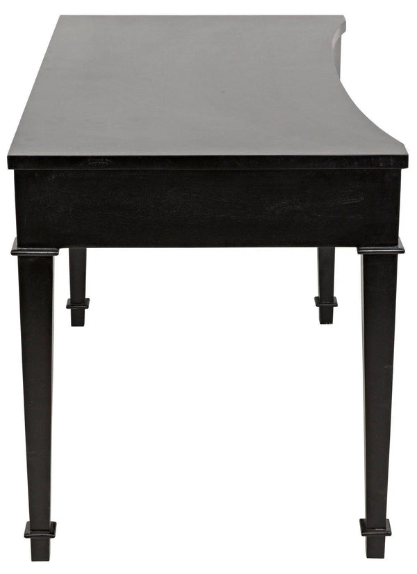 Curba Desk, Black Curved Desk With Drawers Home Office Desks LOOMLAN By Noir