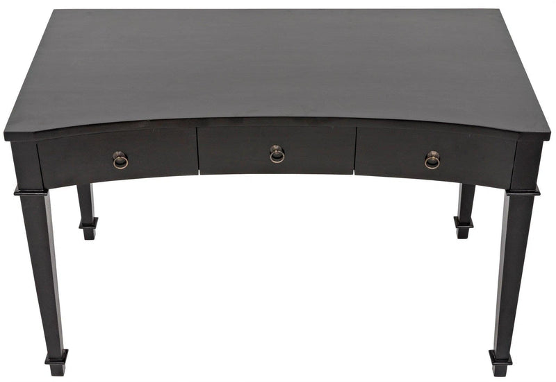 Curba Desk, Black Curved Desk With Drawers Home Office Desks LOOMLAN By Noir