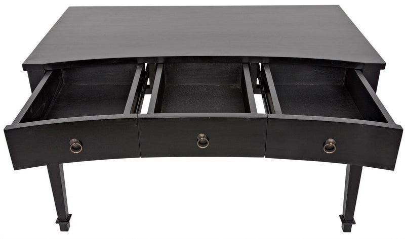 Curba Desk, Black Curved Desk With Drawers Home Office Desks LOOMLAN By Noir