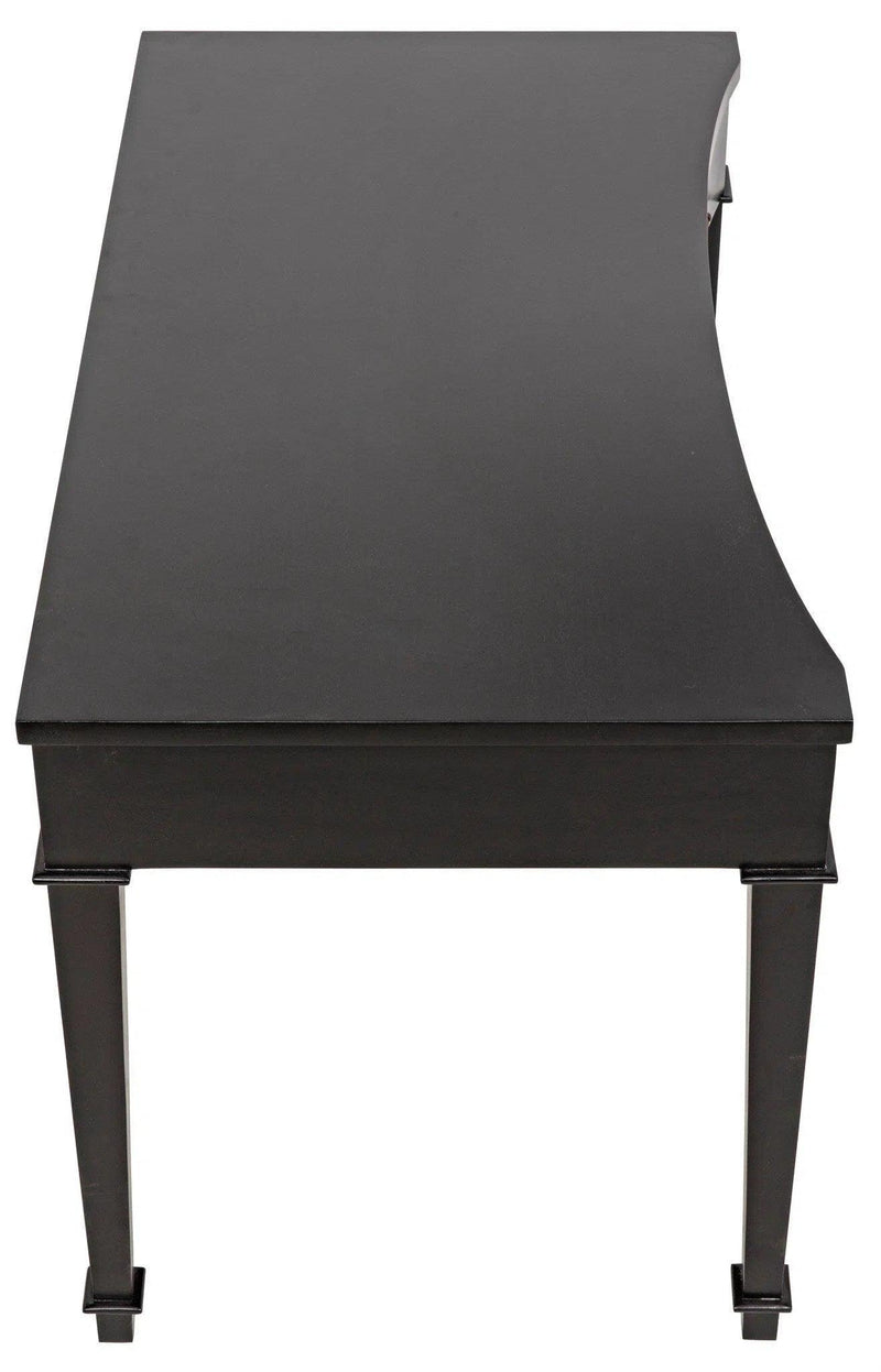 Curba Desk, Black Curved Desk With Drawers Home Office Desks LOOMLAN By Noir