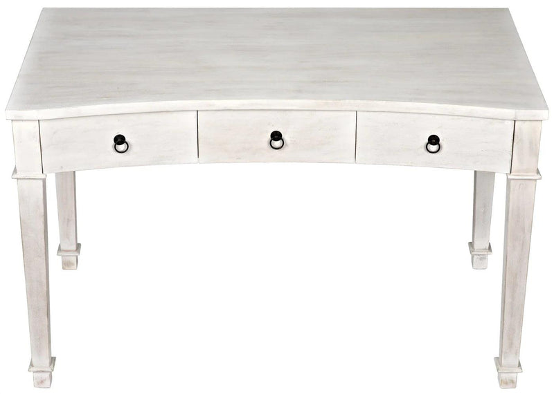 Curba Desk, White Curved Desk With Drawers Home Office Desks LOOMLAN By Noir