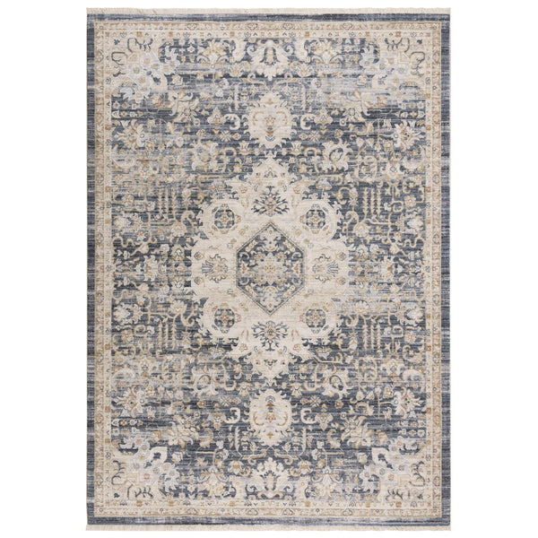 Curl Medallion Blue Area Rugs For Living Room Area Rugs LOOMLAN By LOOMLAN