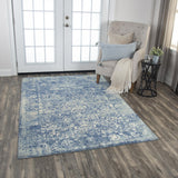 Curn Floral Blue Large Area Rugs For Living Room Area Rugs LOOMLAN By LOOMLAN