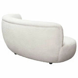 Curved Sofa in White Faux Fabric Sofas & Loveseats LOOMLAN By Diamond Sofa