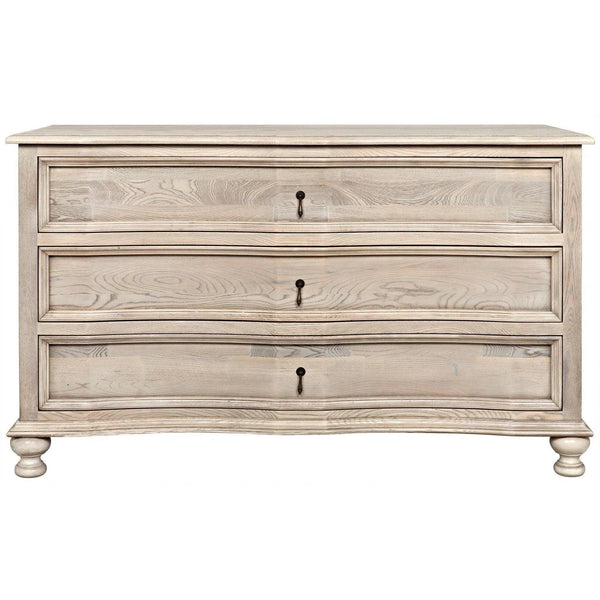 Curved Wood Front 3 Drawer Chest Chests LOOMLAN By Noir