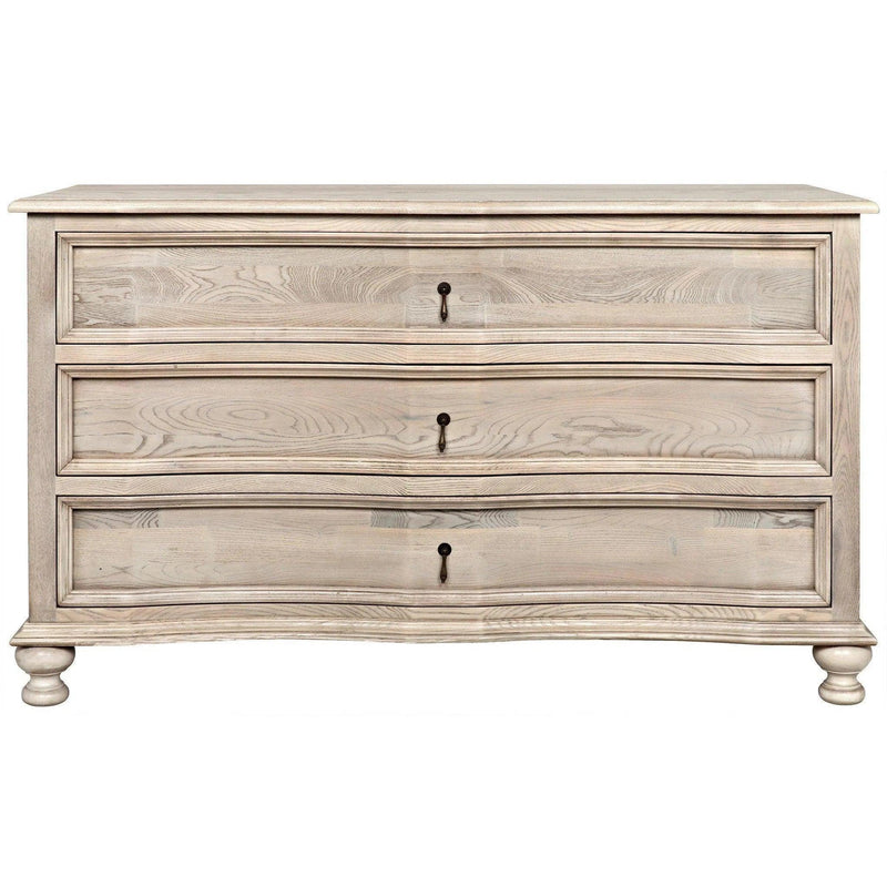 Curved Wood Front 3 Drawer Chest Chests LOOMLAN By Noir