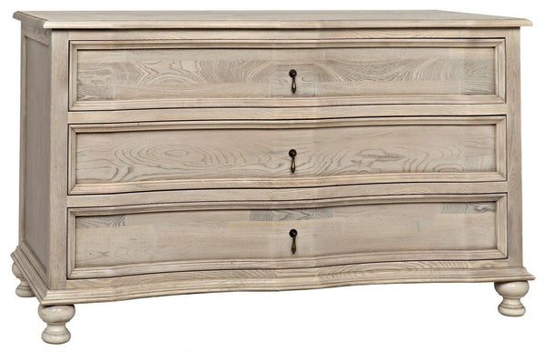 Curved Wood Front 3 Drawer Chest Chests LOOMLAN By Noir