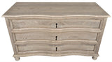 Curved Wood Front 3 Drawer Chest Chests LOOMLAN By Noir