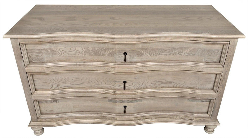 Curved Wood Front 3 Drawer Chest Chests LOOMLAN By Noir