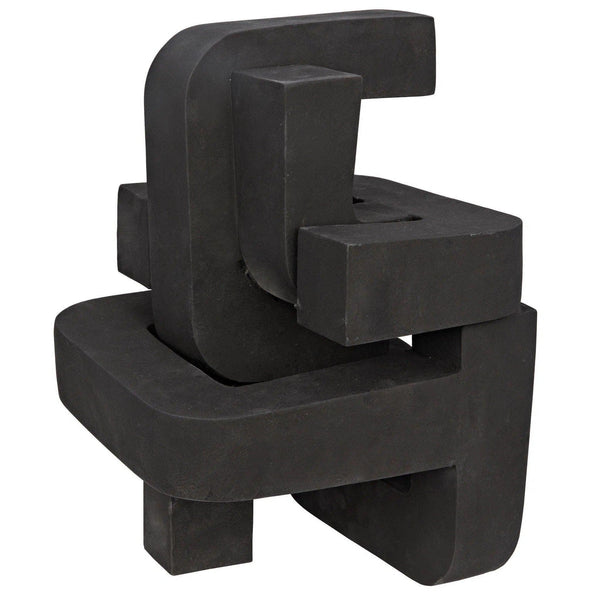 Curz Fiber Cement Black Sculpture Statues & Sculptures LOOMLAN By Noir