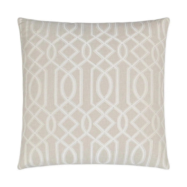 Cut Out Linen White Throw Pillow With Insert Throw Pillows LOOMLAN By D.V. Kap