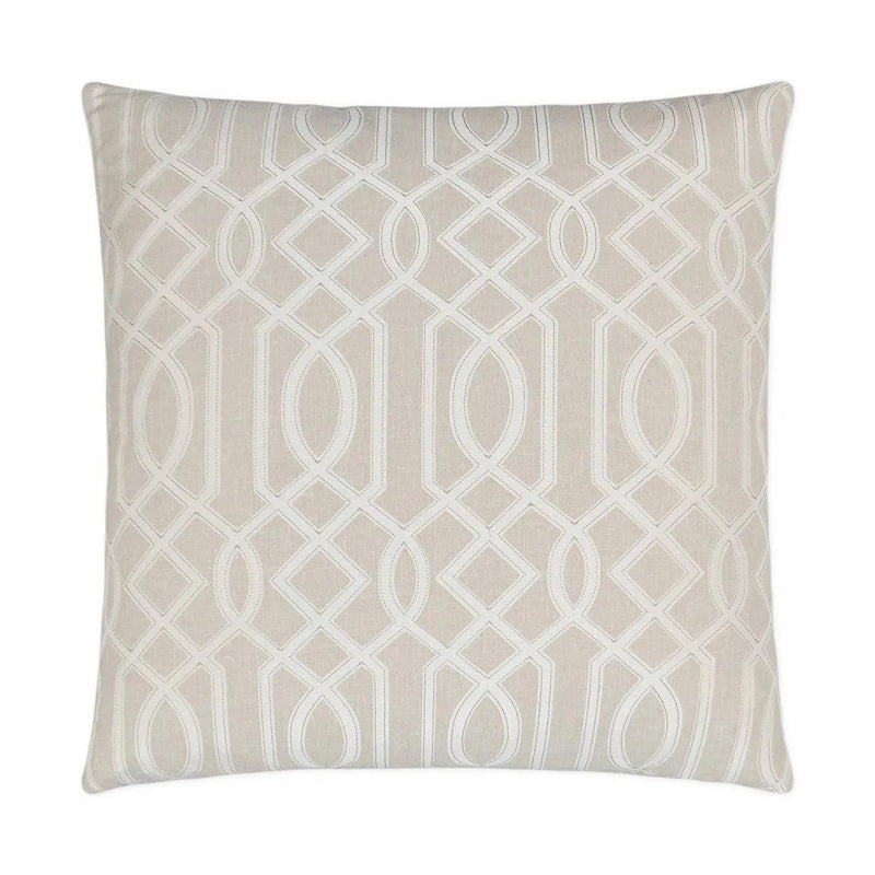 Cut Out Linen White Throw Pillow With Insert Throw Pillows LOOMLAN By D.V. Kap