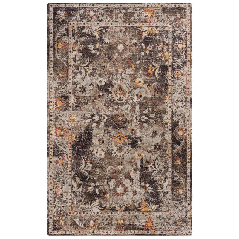 Cute Distressed Floral Brown/ Beige Large Area Rugs For Living Room Area Rugs LOOMLAN By LOOMLAN