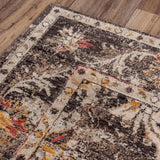 Cute Distressed Floral Brown/ Beige Large Area Rugs For Living Room Area Rugs LOOMLAN By LOOMLAN