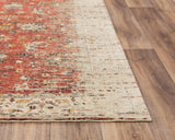 Cybo Distressed Floral Red/ Beige Large Area Rugs For Living Room Area Rugs LOOMLAN By LOOMLAN