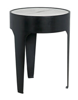 Cylinder Steel and Marble Small Round Side Table Side Tables LOOMLAN By Noir