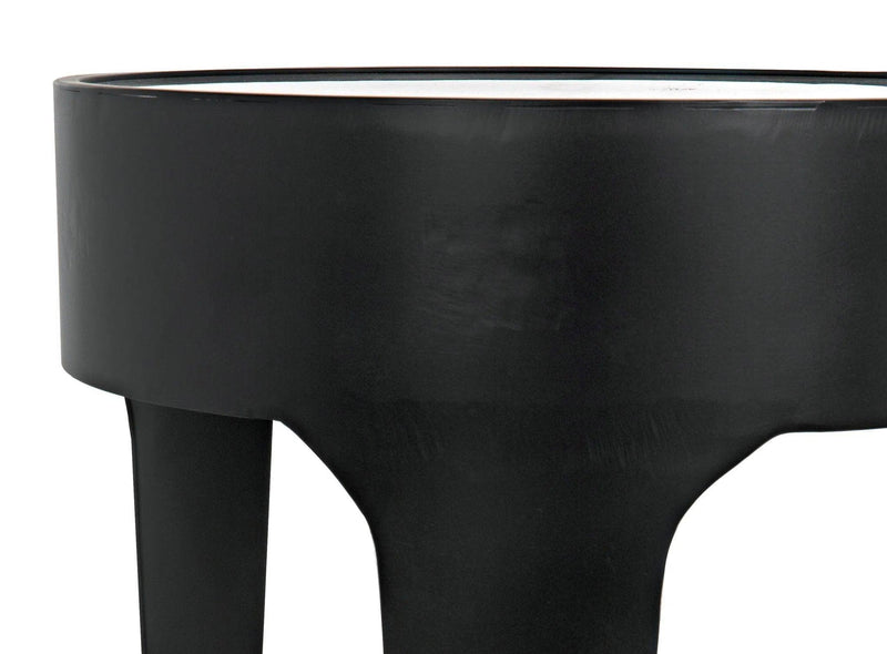 Cylinder Steel and Marble Small Round Side Table Side Tables LOOMLAN By Noir