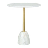 Cynthia Side Table White & Gold Side Tables LOOMLAN By Zuo Modern