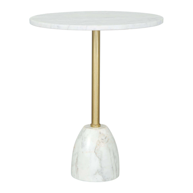 Cynthia Side Table White & Gold Side Tables LOOMLAN By Zuo Modern