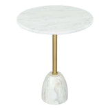 Cynthia Side Table White & Gold Side Tables LOOMLAN By Zuo Modern