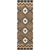 Cyta Wool Brown Hallway Kitchen Runner Rug Area Rugs LOOMLAN By LOOMLAN