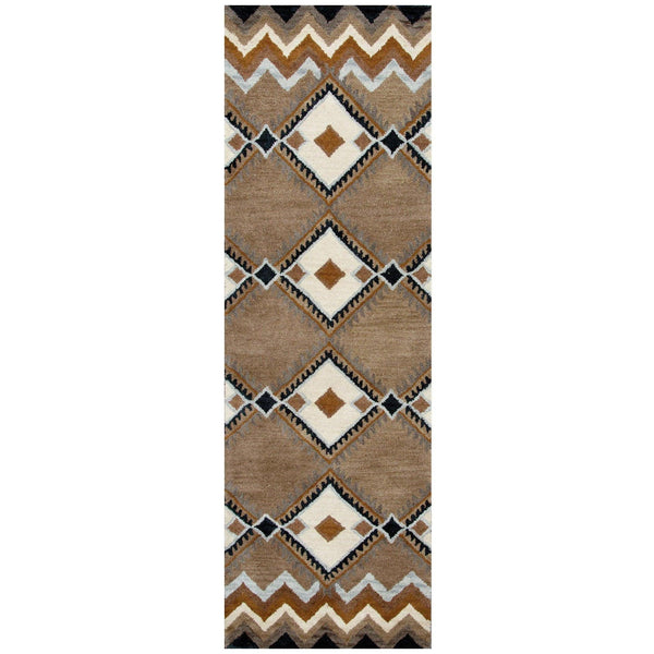 Cyta Wool Brown Hallway Kitchen Runner Rug Area Rugs LOOMLAN By LOOMLAN