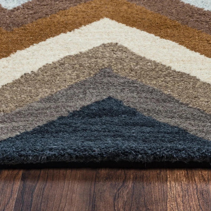 Cyta Wool Brown Hallway Kitchen Runner Rug Area Rugs LOOMLAN By LOOMLAN