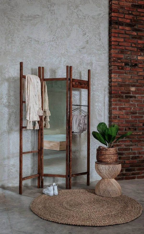 D-Bodhi Wood and Iron Brown Hanger with Lincoln Square Wall Shelves & Ledgers LOOMLAN By LH Imports