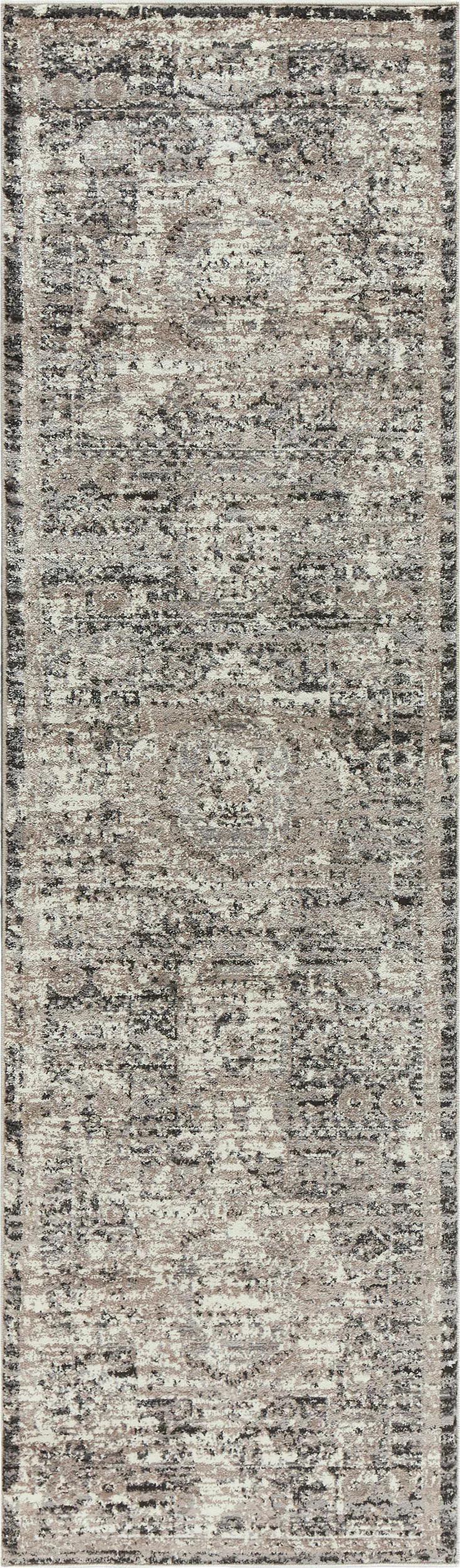 Dach Central Medallion Gray Kitchen Hallway Runner Rug Area Rugs LOOMLAN By LOOMLAN