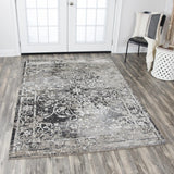 Dado Central Medallion Brown Kitchen Hallway Runner Rug Area Rugs LOOMLAN By LOOMLAN