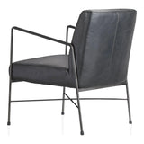 Dagwood Top Grain Black Leather Accent Chair Accent Chairs LOOMLAN By Moe's Home