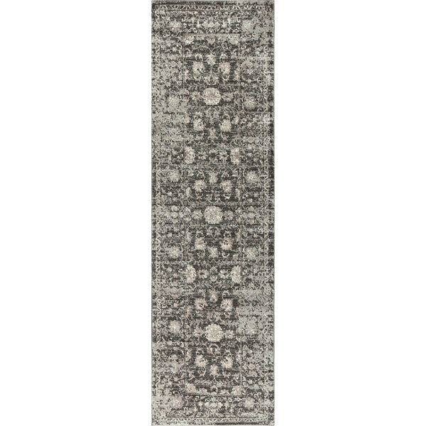 Dahl Floral Distress Gray Kitchen Hallway Runner Rug Area Rugs LOOMLAN By LOOMLAN