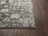 Dahl Floral Distress Gray Kitchen Hallway Runner Rug Area Rugs LOOMLAN By LOOMLAN