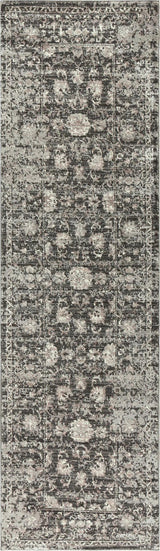 Dahl Floral Distress Gray Kitchen Hallway Runner Rug Area Rugs LOOMLAN By LOOMLAN