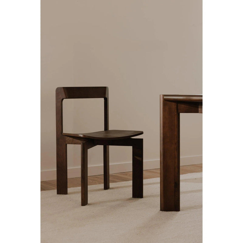 Daifuku Wood Brown Armless Dining Chair (Set of 2) Dining Chairs LOOMLAN By Moe's Home