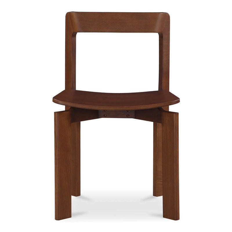 Daifuku Wood Brown Armless Dining Chair (Set of 2) Dining Chairs LOOMLAN By Moe's Home