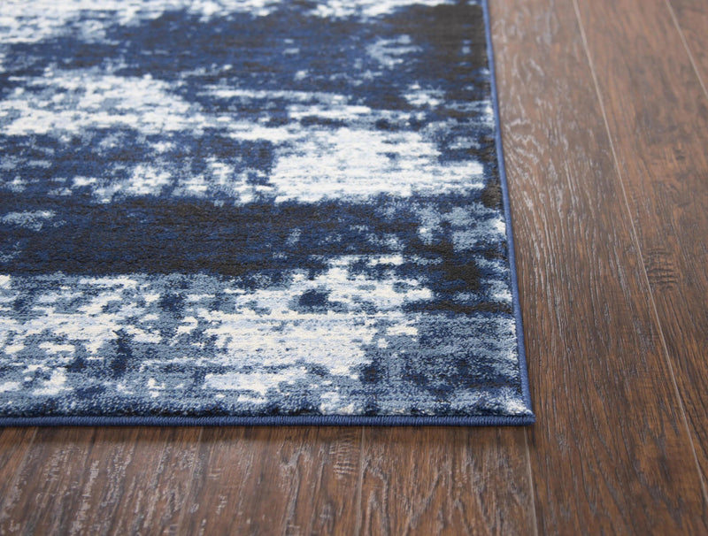 Dain Abstract Blue Kitchen Hallway Runner Rug Area Rugs LOOMLAN By LOOMLAN